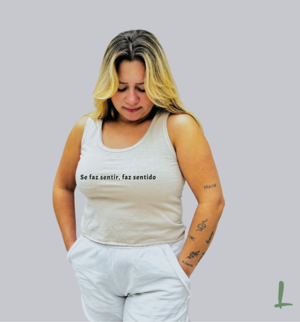 Cropped Regata Estonado Letters - Se faz sentir, faz sentido - Image 3