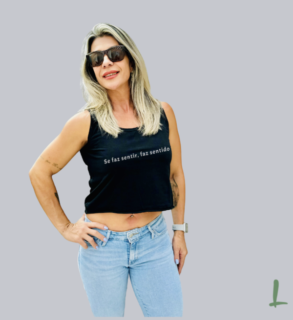 Cropped Regata Estonado Letters - Se faz sentir, faz sentido - Image 5