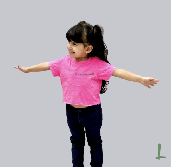 Cropped Infantil Estonado Letters - Só vim pela comida - Image 3