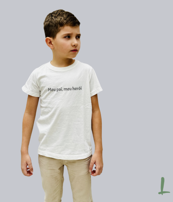 Camiseta Infantil Estonada Letters - Meu pai, meu herói - Image 3
